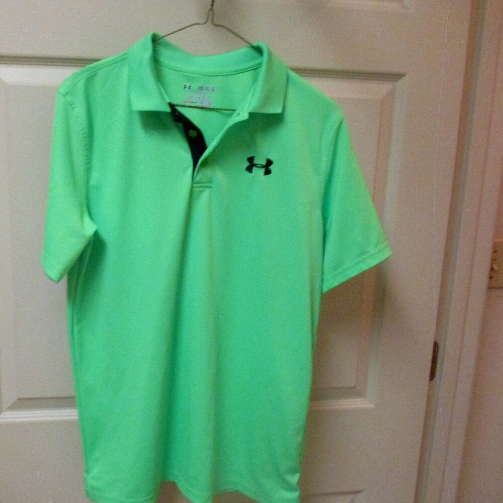 Boys Under Armour bright green shirt YXL